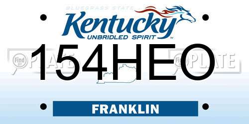 154HEO Kentucky License Plate