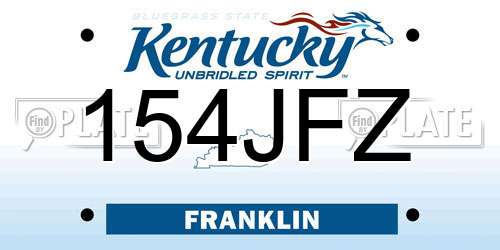 154JFZ Kentucky License Plate