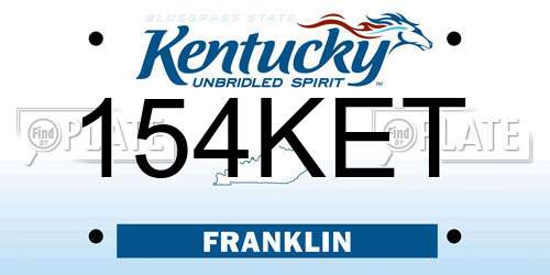 154KET Kentucky License Plate