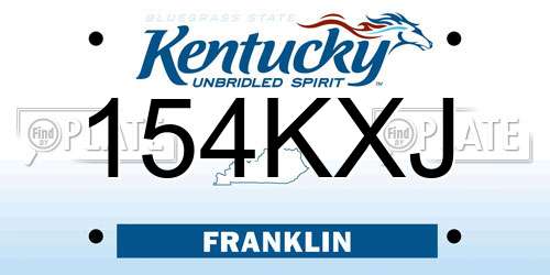 154KXJ Kentucky License Plate