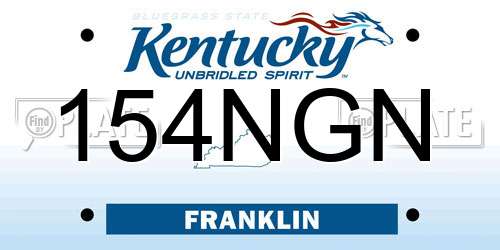 154NGN Kentucky License Plate