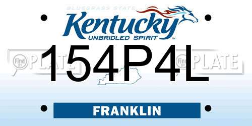 154P4L Kentucky License Plate