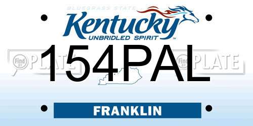 154PAL Kentucky License Plate