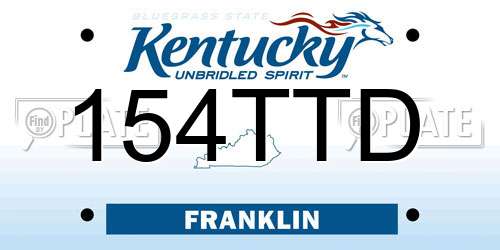 154TTD Kentucky License Plate