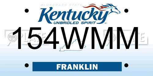 154WMM Kentucky License Plate