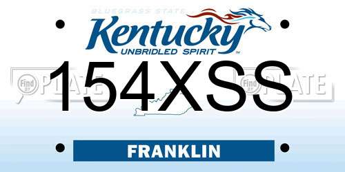 154XSS Kentucky License Plate