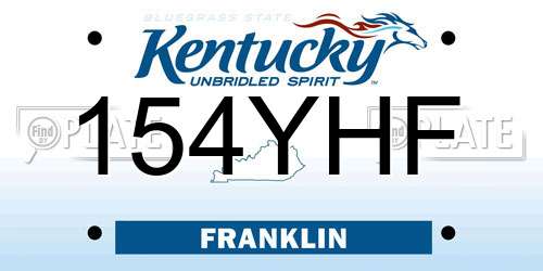 154YHF Kentucky License Plate