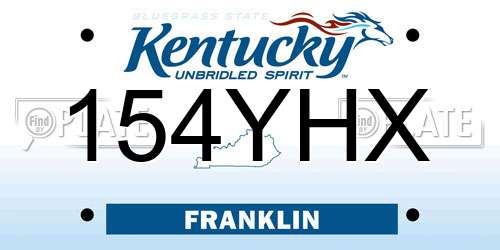 154YHX Kentucky License Plate