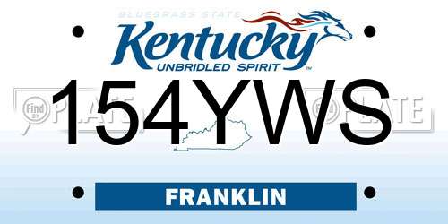 154YWS Kentucky License Plate