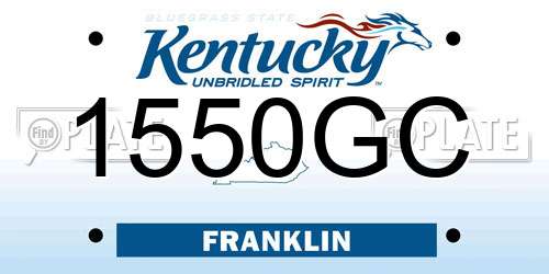 1550GC Kentucky License Plate