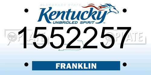 1552257 Kentucky License Plate