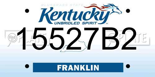 15527B2 Kentucky License Plate