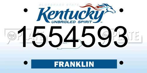 1554593 Kentucky License Plate