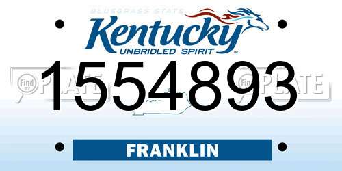 1554893 Kentucky License Plate