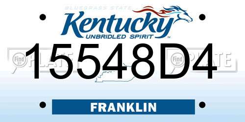 15548D4 Kentucky License Plate