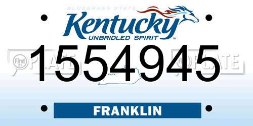 1554945 Kentucky License Plate
