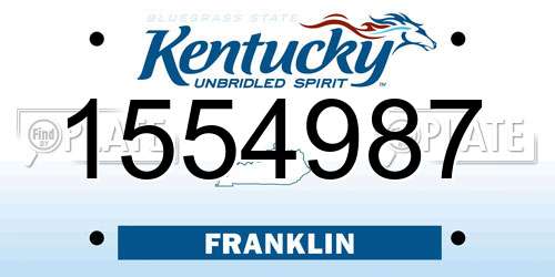 1554987 Kentucky License Plate