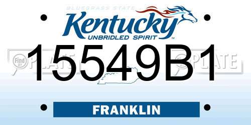 15549B1 Kentucky License Plate