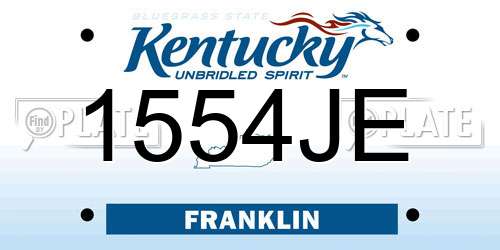 1554JE Kentucky License Plate