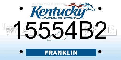 15554B2 Kentucky License Plate