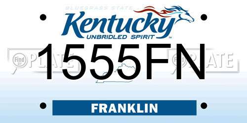 1555FN Kentucky License Plate