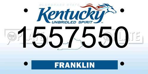 1557550 Kentucky License Plate