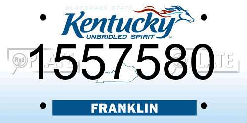 1557580 Kentucky License Plate