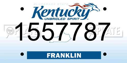 1557787 Kentucky License Plate