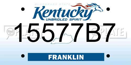 15577B7 Kentucky License Plate