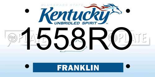 1558RO Kentucky License Plate