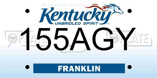 155AGY Kentucky License Plate