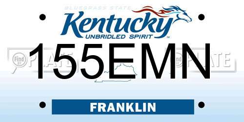 155EMN Kentucky License Plate