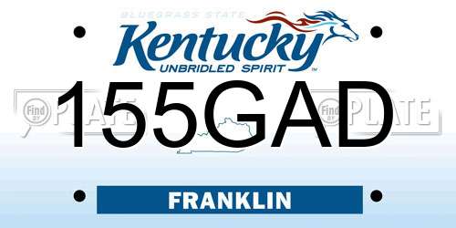 155GAD Kentucky License Plate