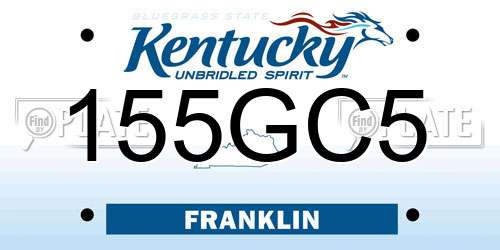 155GC5 Kentucky License Plate