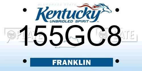 155GC8 Kentucky License Plate