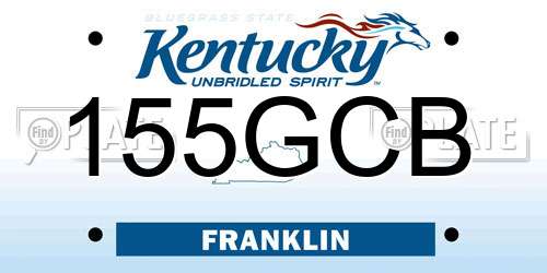155GCB Kentucky License Plate