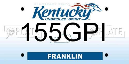 155GPI Kentucky License Plate