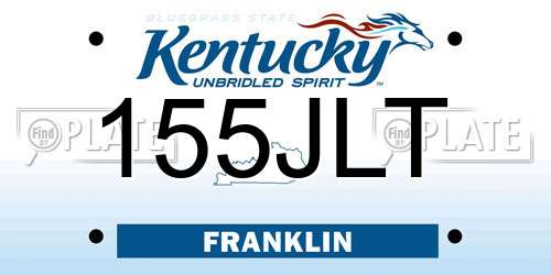 155JLT Kentucky License Plate