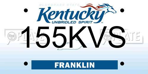 155KVS Kentucky License Plate