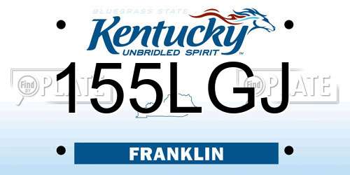 155LGJ Kentucky License Plate