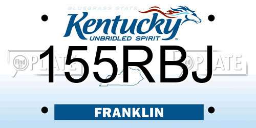 155RBJ Kentucky License Plate