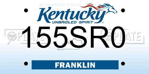 155SR0 Kentucky License Plate