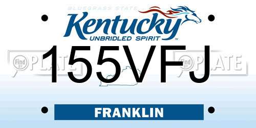 155VFJ Kentucky License Plate
