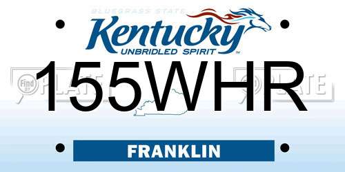155WHR Kentucky License Plate