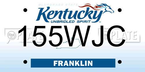 155WJC Kentucky License Plate