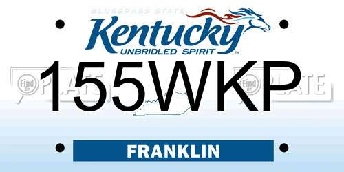 155WKP Kentucky License Plate