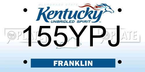 155YPJ Kentucky License Plate