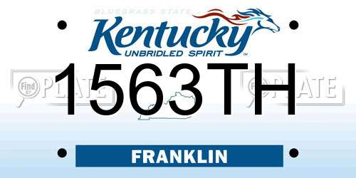 1563TH Kentucky License Plate