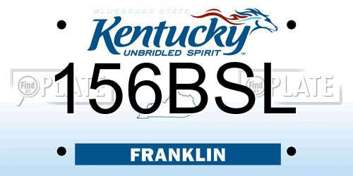 156BSL Kentucky License Plate