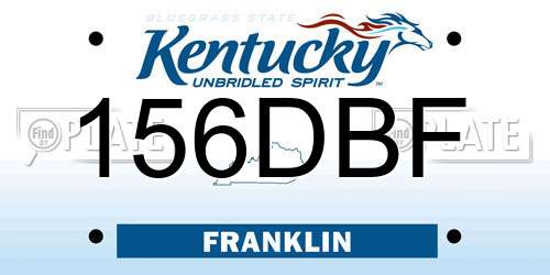 156DBF Kentucky License Plate